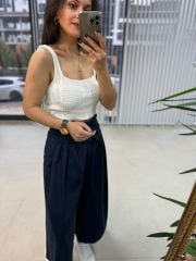 Triko Krem Crop