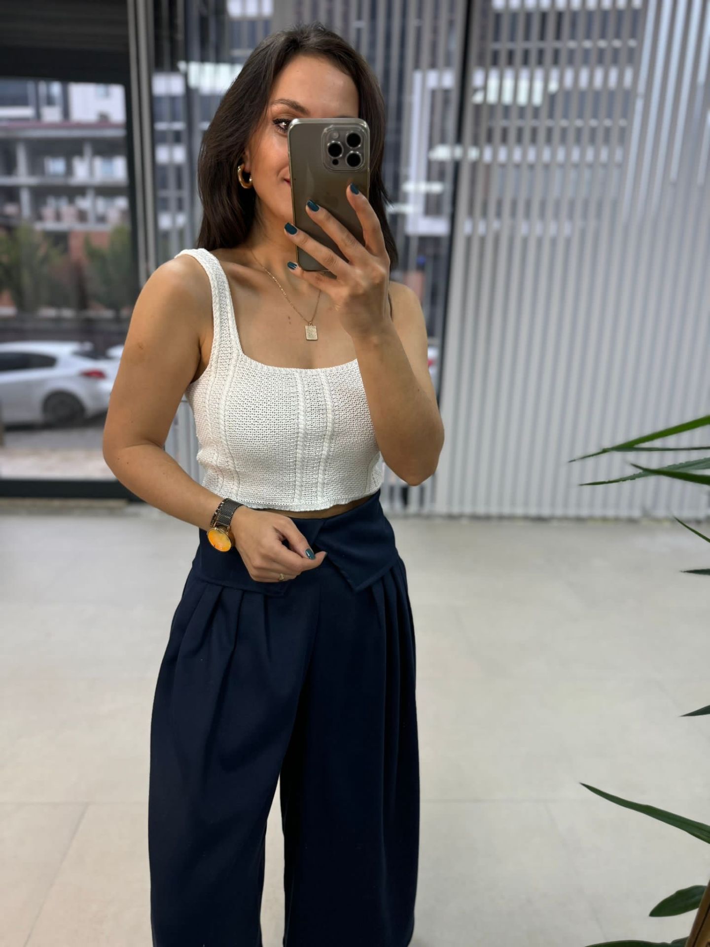 Triko Krem Crop