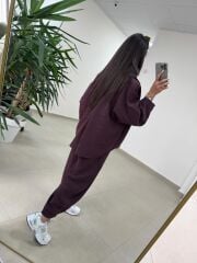 Fp 50957 Mürdüm Tensel Gömlek Pantolon Takım