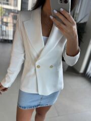 Mc 6166 Kruvaze Ekru Ceket