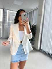 Mc 6166 Kruvaze Ekru Ceket