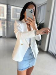 Mc 6166 Kruvaze Ekru Ceket