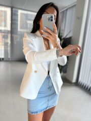 Mc 6166 Kruvaze Ekru Ceket