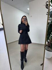 Yf 0103 Yıkamalı Kum Saati Denim Elbise
