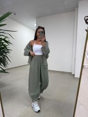 Fp 50957 Çağla Yeşili Tensel Gömlek Pantolon Takım