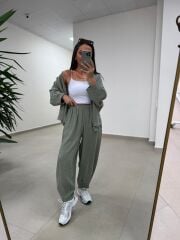 Fp 50957 Çağla Yeşili Tensel Gömlek Pantolon Takım