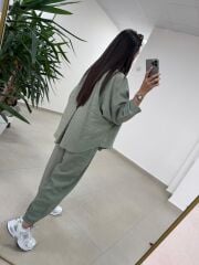 Fp 50957 Çağla Yeşili Tensel Gömlek Pantolon Takım