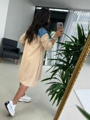 Dr 2452 Kot Montlu Bej SWeat Elbise