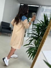 Dr 2452 Kot Montlu Bej SWeat Elbise