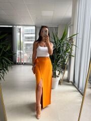 Gk 1056 Turuncu Pareo Pamuklu Etek