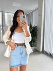 Fw Buz Mavi Denim Etek