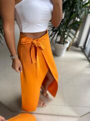 Gk 1056 Turuncu Pareo Pamuklu Etek