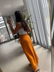 Gk 1056 Turuncu Pareo Pamuklu Etek