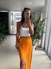 Gk 1056 Turuncu Pareo Pamuklu Etek