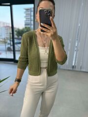 Orj Marka Haki Ajurlu Hırka