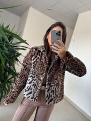 Np Leopar Tay Tüyü Ceket