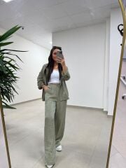 Art 4010 İthal Kumaş Kapüşonlu Yeşil Takım