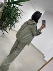 Art 4010 İthal Kumaş Kapüşonlu Yeşil Takım