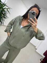 Art 4010 İthal Kumaş Kapüşonlu Yeşil Takım