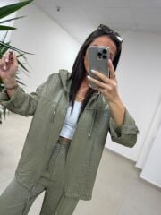 Art 4010 İthal Kumaş Kapüşonlu Yeşil Takım