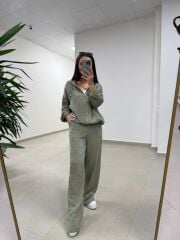 Art 4010 İthal Kumaş Kapüşonlu Yeşil Takım