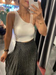 slit satin skirt