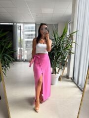 Gk 1056 Pembe Pareo Pamuklu Etek