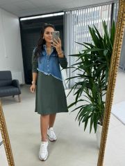 Dr 2452 Kot Montlu Haki Sweat Elbise