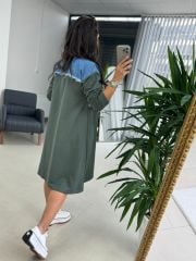 Dr 2452 Kot Montlu Haki Sweat Elbise