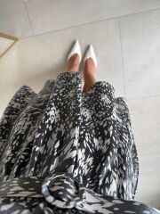 My 3393 Antrasit Benekli Kemerli Elbise