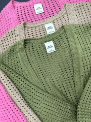 Orj Brand Pink Openwork Cardigan