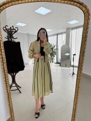 Kd 8822 Haki Nervürlü  Etekli Premium Tasarım Takım