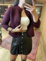 Bordo triko ceket