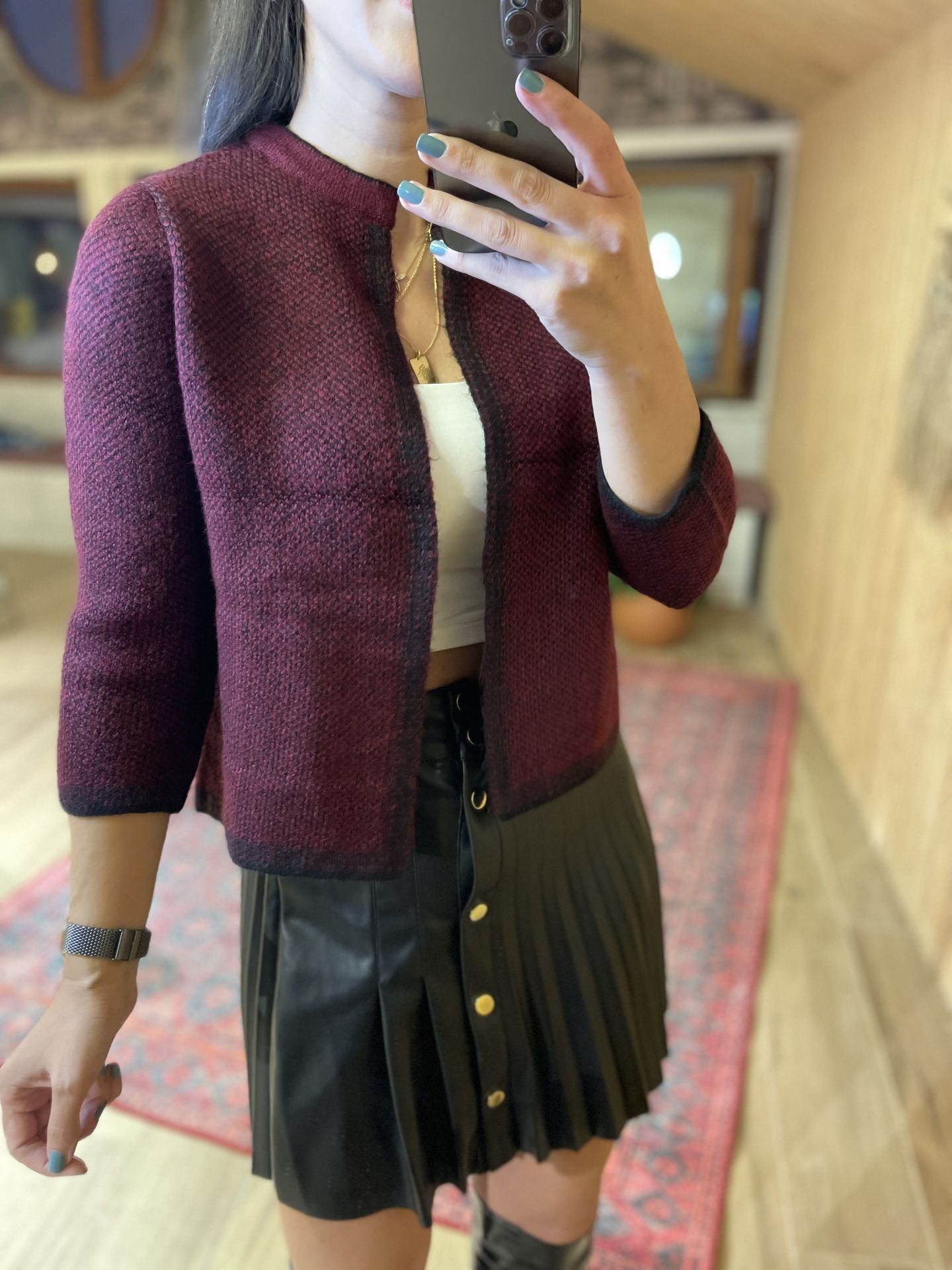 Bordo triko ceket