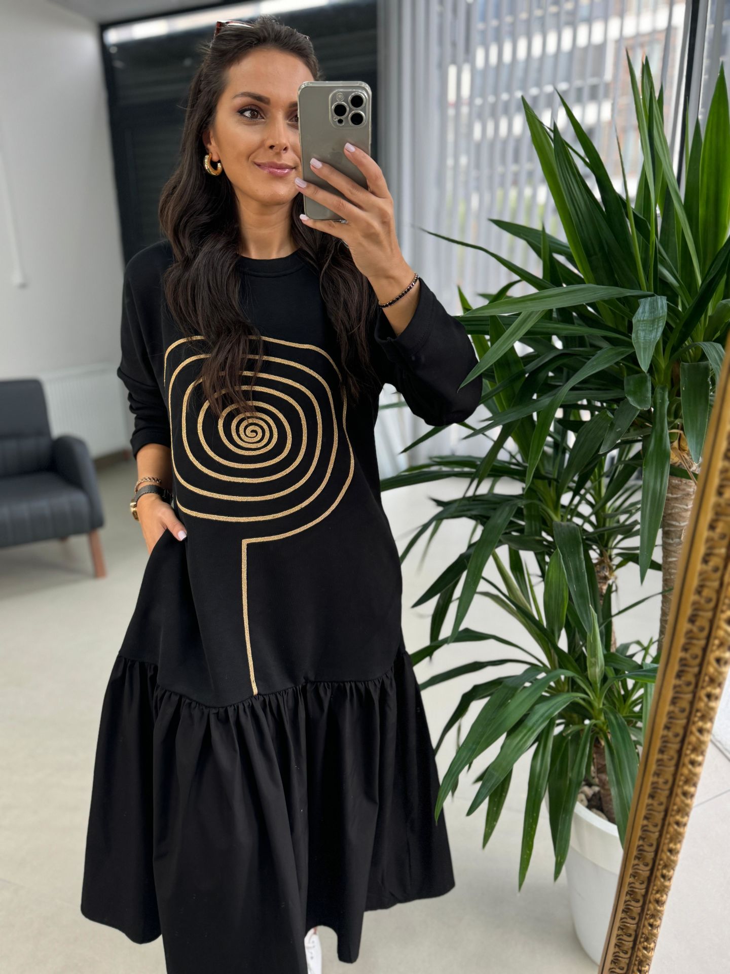 Dr 3064 Design Gold Ring Übergangs-Sweatkleid