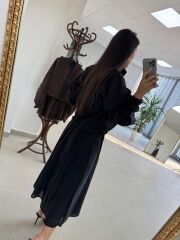 Kd 8822 Siyah Nervürlü  Etekli Premium Tasarım Takım