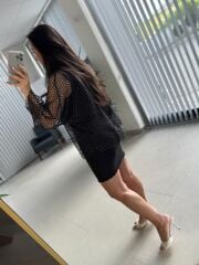 Bb 29855 Siyah Sim Geçişli File Bluz