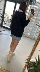 Dr 2471 Kapüşonlu Siyah Fermuarlı Sweat