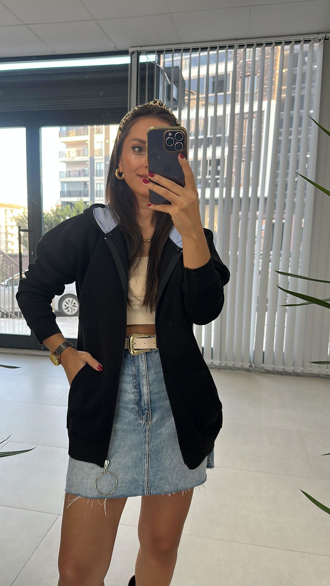 Dr 2471 Kapüşonlu Siyah Fermuarlı Sweat