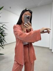 Art 4010 İthal Kumaş Kapüşonlu Kiremit Takım