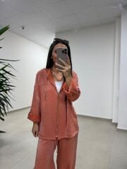 Art 4010 İthal Kumaş Kapüşonlu Kiremit Takım