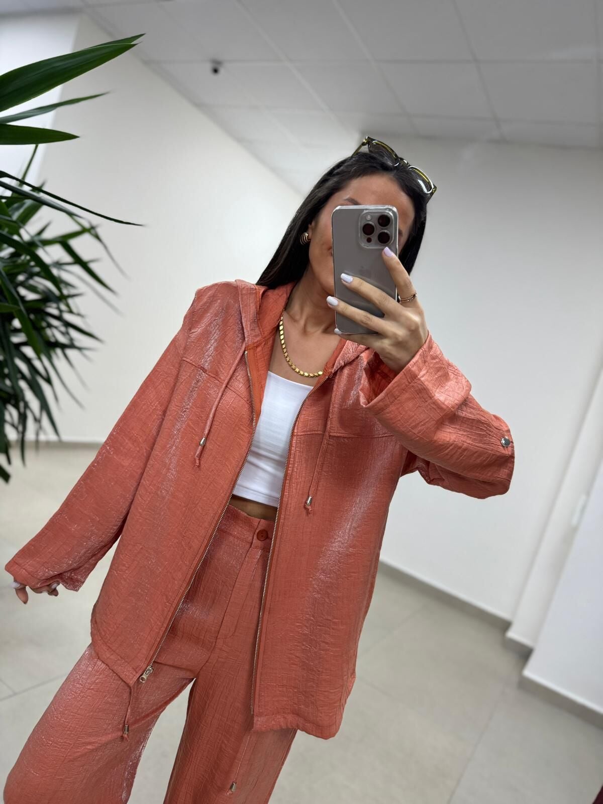 Art 4010 İthal Kumaş Kapüşonlu Kiremit Takım