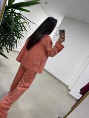 Art 4010 İthal Kumaş Kapüşonlu Kiremit Takım