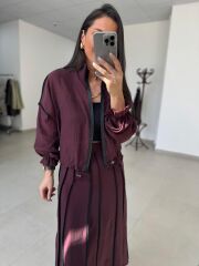 Kd 8822 Mürdüm Nervürlü  Etekli Premium Tasarım Takım