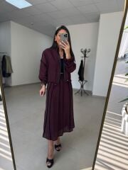 Kd 8822 Mürdüm Nervürlü  Etekli Premium Tasarım Takım