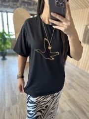 Altın Kuşlu  Beyaz Tshırt