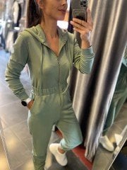 ÇAĞLA YEŞİLİ KAPüŞONLU FERMUARLI TULUM