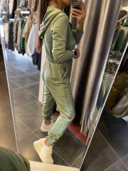 ÇAĞLA YEŞİLİ KAPüŞONLU FERMUARLI TULUM