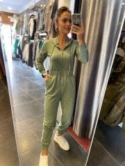 ÇAĞLA YEŞİLİ KAPüŞONLU FERMUARLI TULUM