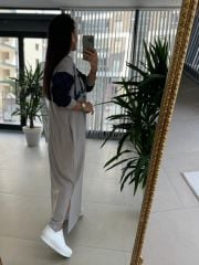 Dr 8162 London Tasarım Gri Sweat Elbise